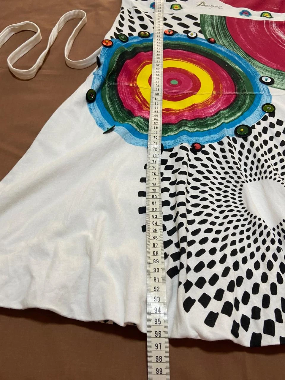 Vestido de verão alças largas, saia baloné. Desigual. Tamanho L – photo 13